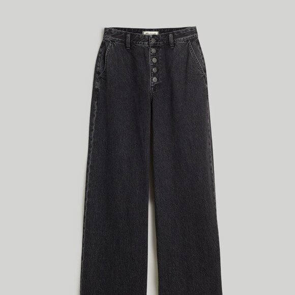 Madewell Curvy Superwide-Leg Jeans - Black - Picture 1 of 8